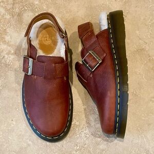 DR. MARTENS JORGE II AMBASSADOR FAUX FUR LINED SLINGBACK MULES